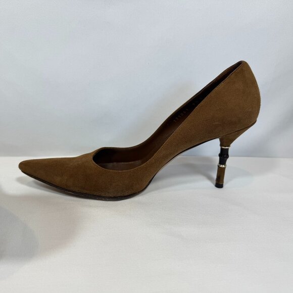 GUCCI NUTMEG BROWN PUMPS w/BAMBOO HEEL ACCENT– SIZE 8.5B - Picture 11 of 15